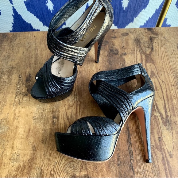Prada Python Leather Platform Heels - Picture 10 of 16
